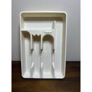VTG Rubbermaid White Silverware Flatware Utensil Holder Tray #2919